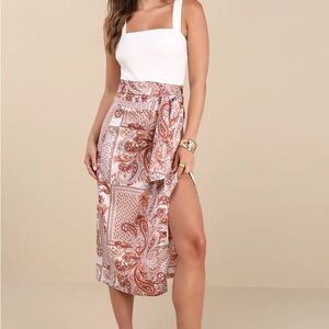 Paisley Print Wrap Skirt